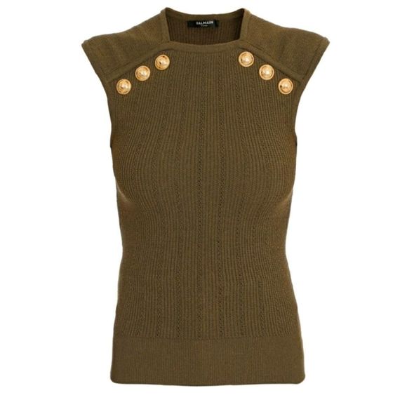 Authentic Balmain Button Detail Top - Picture 2 of 6